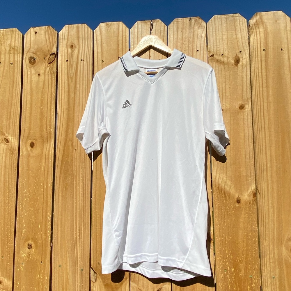 Adidas White Polo Shirt Men’s Size Medium Sporty
